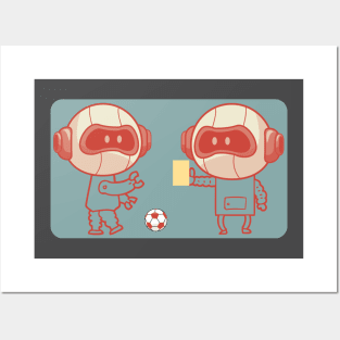 Robot football club, funny robot. Posters and Art